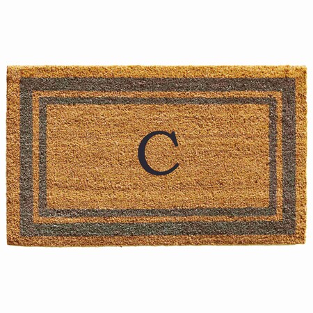 Calloway Mills Monogram Door Mat, Natural, Periwinkle, 18 in W x 30 in L 153021830C